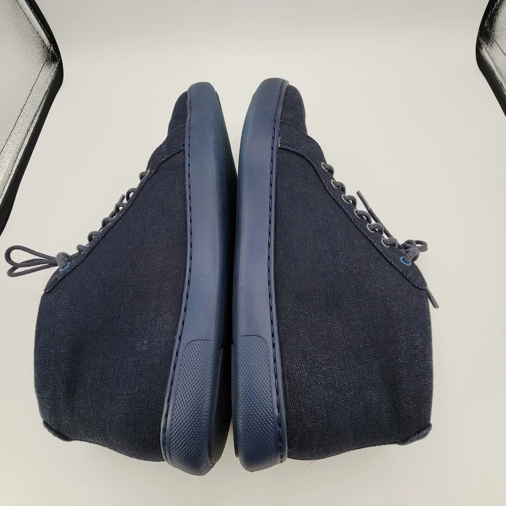 Fitflop Knit Chukka Sneakers Mens 10 Navy Blue Lightweight Lace Up Denim Texture
